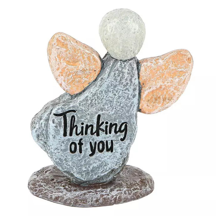 Pebble Art Angle Figurine