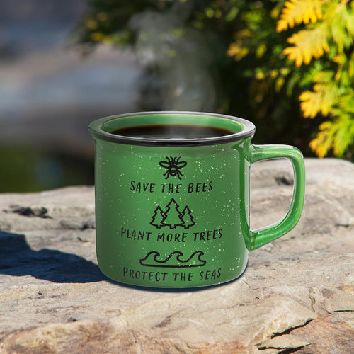 Bees, Trees, and Seas Ceramic Cozy Cup, 15oz, Gift Box
