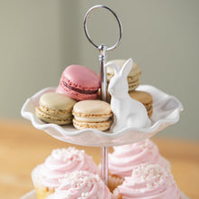 Bunny Blooms Ceramic and Metal Three Tiered Server Bunny