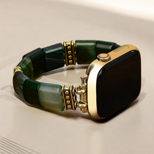 Evergreen Serenity Agate Stretch Apple Watch Strap