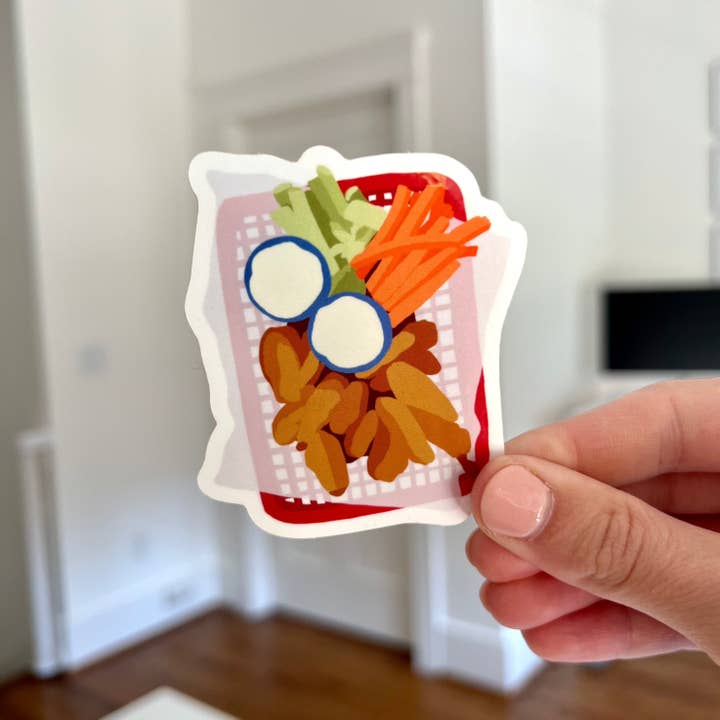 Waterproof Vinyl Sticker, Buffalo Chicken Wings & Blue Cheese
