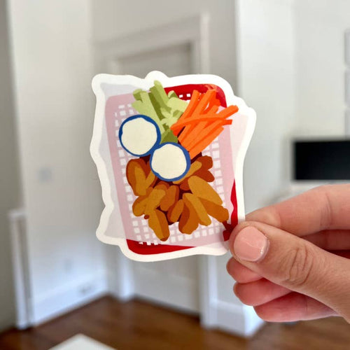 Waterproof Vinyl Sticker, Buffalo Chicken Wings & Blue Cheese