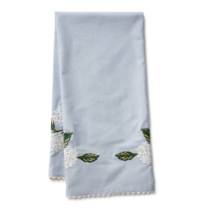 Rifle Paper Co. | Hydrangea Embroidered Tea Towel