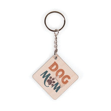 Dog Mom Maple Veneer Keychain