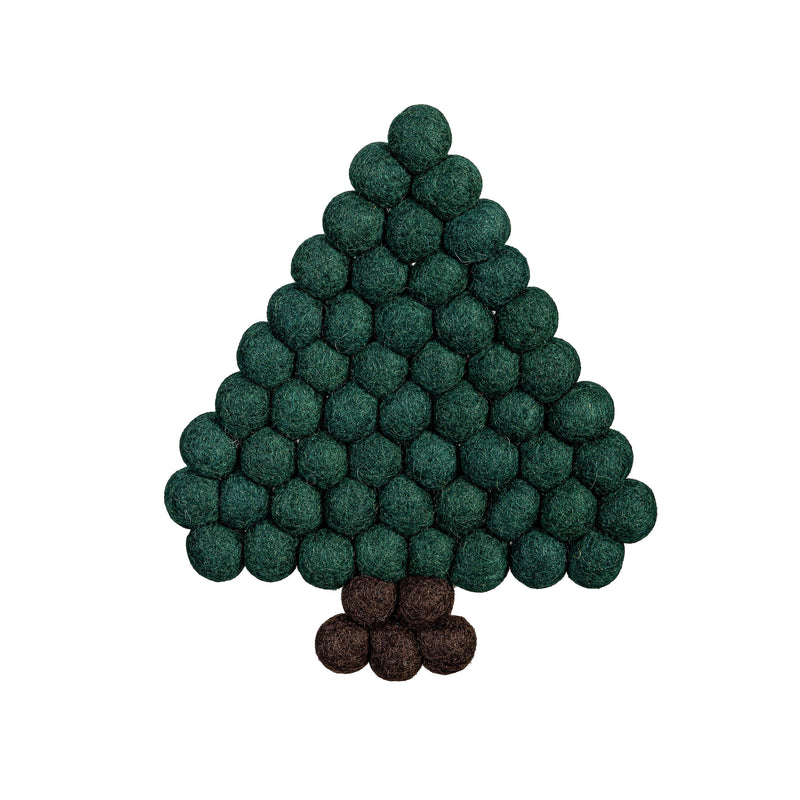 Shades of Green Trivet Tree Fabric, 7.25"L x 8.5"W