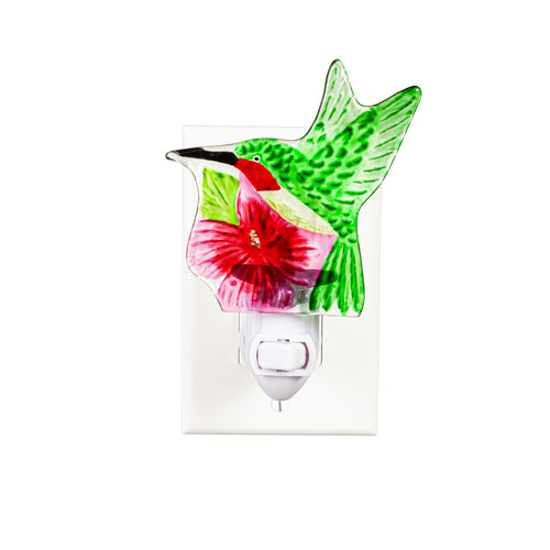 Glass Hummingbird Nightlight