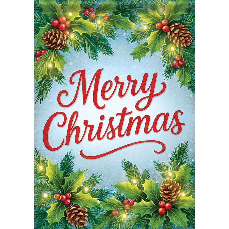 Merry Christmas Holly Garden Durasoft™ Flag