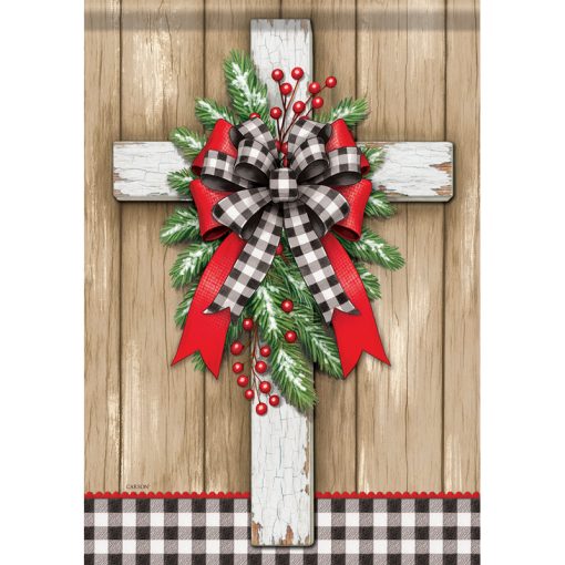 Buffalo Plaid Cross Garden Durasoft™ Flag