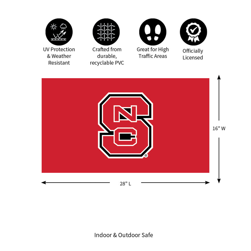 Full Color PVC Mat, 16" x 28", North Carolina State University