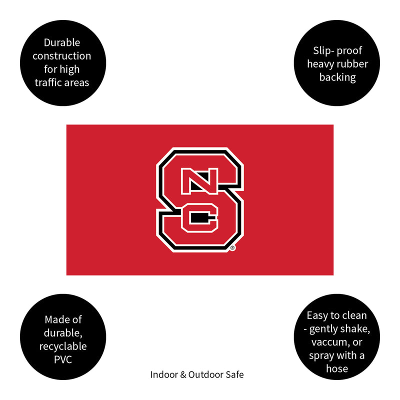 Full Color PVC Mat, 16" x 28", North Carolina State University