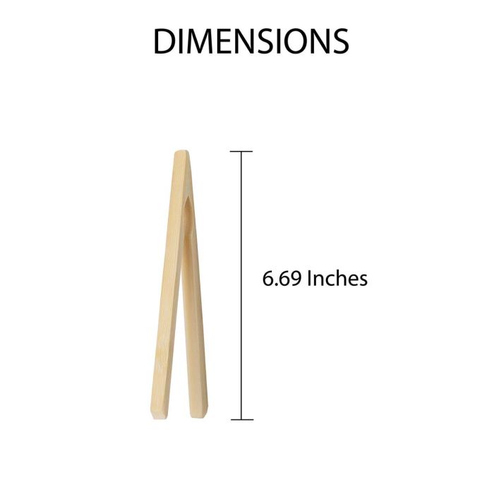 HIC Kitchen Toast Tongs, Bamboo, 6.5in