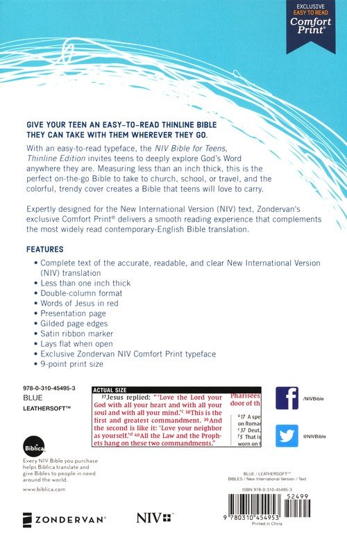 NIV Bible for Teens Thinline