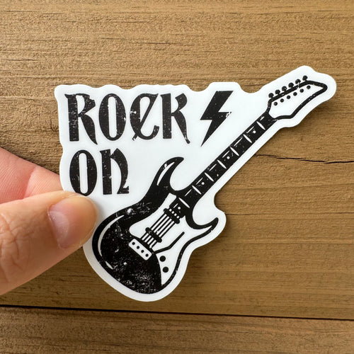 Rock On Electric Guitar Sticker