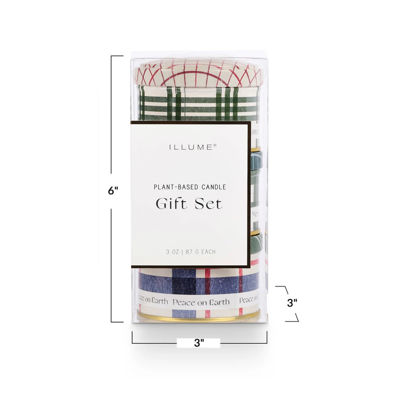 Balsam & Cedar Noble Holiday Tin Trio Gift Candle Set