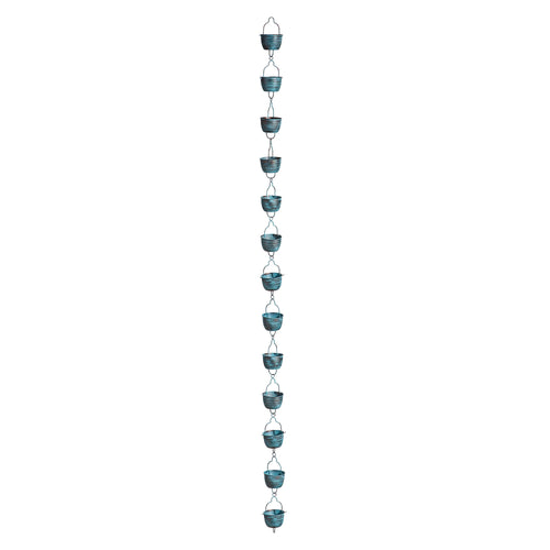 Blue Rustic Bucket Rain Chain, 72