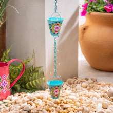 Vibrant Hand-Painted Flower Rain Chain, 72" H