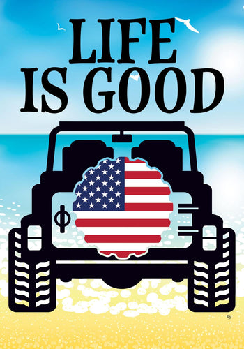 Beach Jeep-Garden Flag