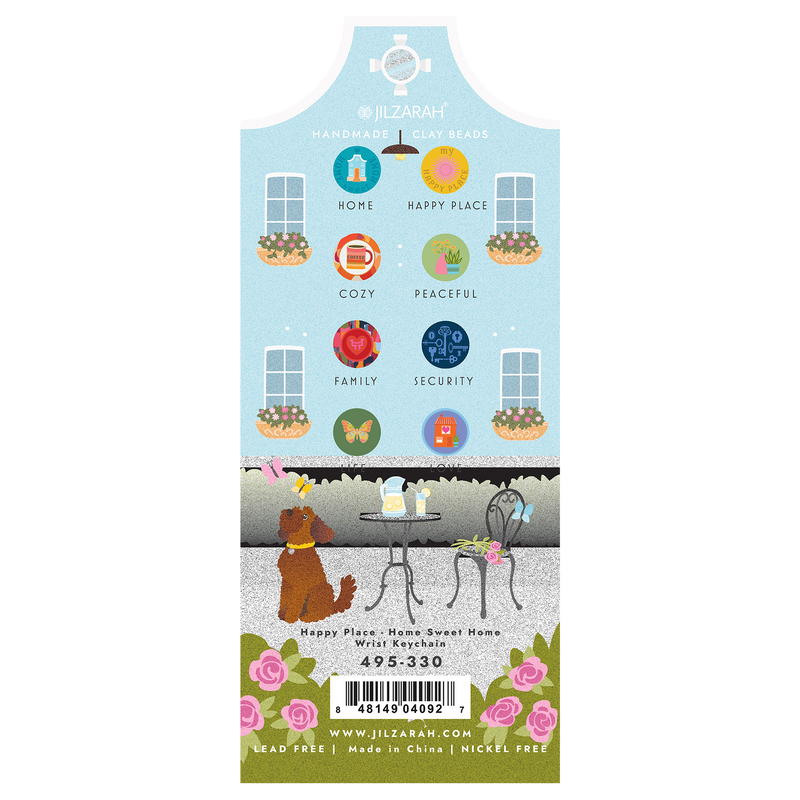 Happy Place Home Sweet Home Wrist Keychain