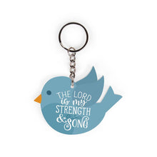 The Lord Is My Strength and My Song Acrylic Bird Shape Key Chain