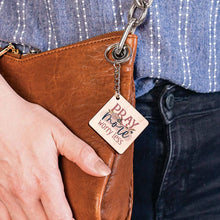 Pray More Worry Less Maple Veneer Keychain