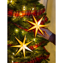 Joyful Traditions Hanging Decor Paper LED Foldable Star with Velvet - Red