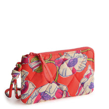 Zip Wristlet Swirling Poppies in Featherweight