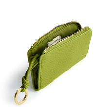 Zip Card Pouch Spinach Green in Leather