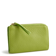 Zip Card Pouch Spinach Green in Leather