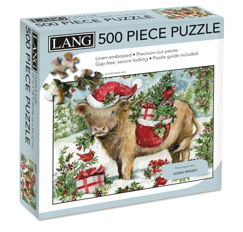 Holiday Highland Cow - 500 piece puzzle