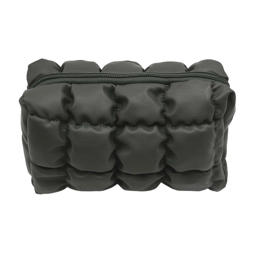 Quilted Puffy Cosmetic Bag Black