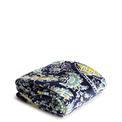 Vera Bradley Plush Throw Blanket | Gemstone Paisley Aqua