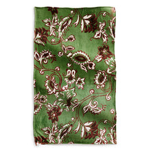 Plush Throw Blanket - Victorian Vines Vineyard Green