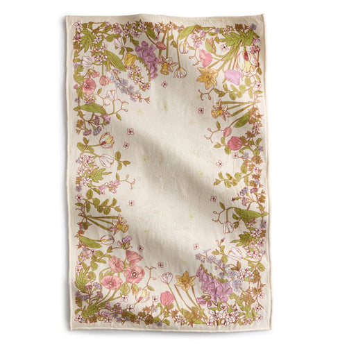 Plush Throw Blanket Meadow bouquet subtle Seedpearl in Fleece