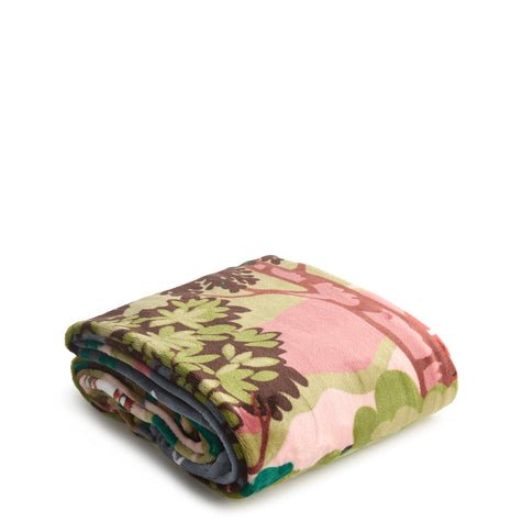 Plush Throw Blanket Serene forest in Fleece