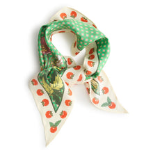 Diamond Silk Scarf Tomato Vines Kelly Green in Silk