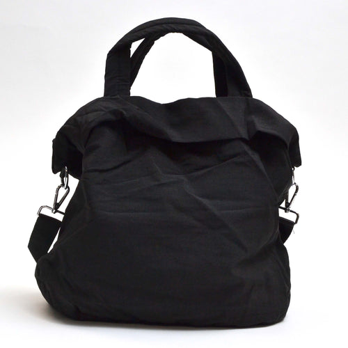 Nylon Shoulder Tote Black