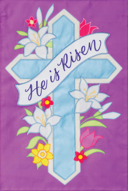 Garden Flag Applique-He is Risen