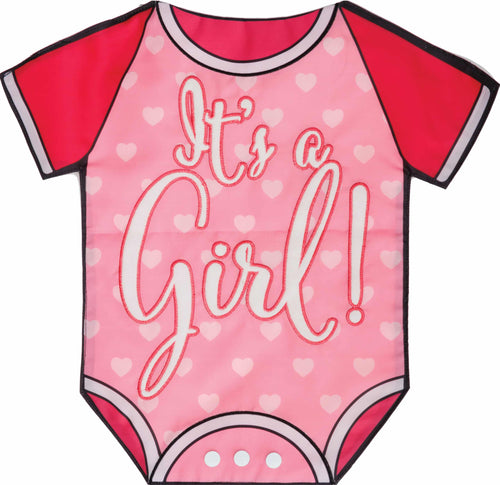 It’s a Girl!-Applique Garden Flag