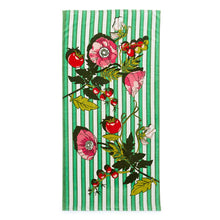 Beach Towel Tomato Vines Kelly Green in Cotton Looped Terry