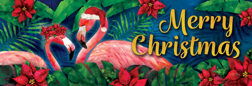 Signature Sign-Christmas Flamingos