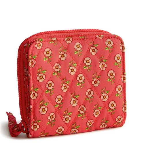 Small Zip-Around Wallet Tiny poppies in Premium Cotton