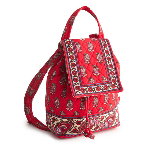 Original Drawstring Backpack Flowering Paisley Goji Berry in Premium cotton
