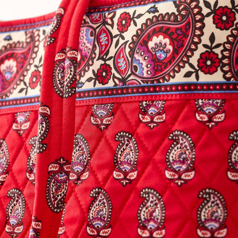 Vera Bradley Original Zip Tote Bag – Flowering Paisley Goji Berry