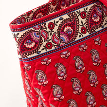 Original Zip Tote Bag Flowering Paisley Goji Berry in Premium cotton