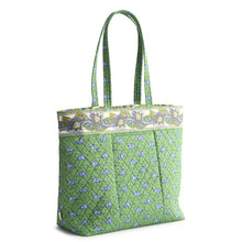 Original Zip Tote Bag Green birds in Premium cotton