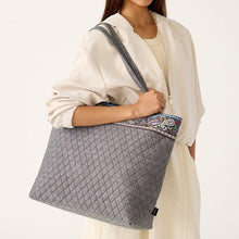 Original Zip Tote Bag Black chambray in Premium cotton