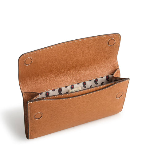 Verbena Clutch Roasted Pecan in Leather