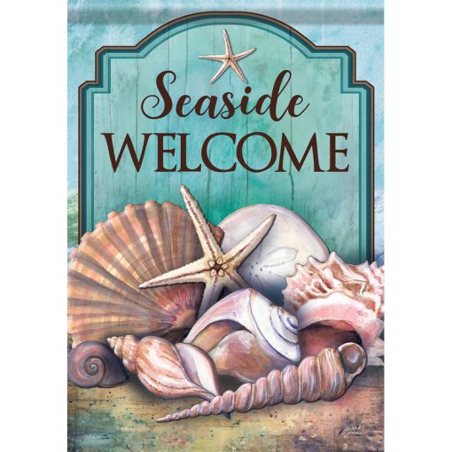 Seaside Welcome Dura Soft Garden Flag