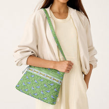 Original Zip Hipster Flowering Paisley Green Birds in Premium Cotton
