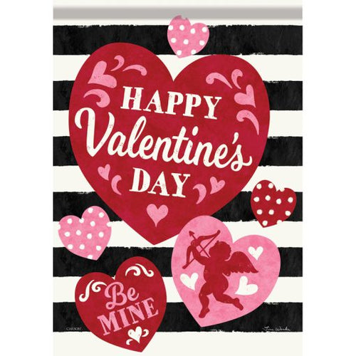 Valentines Stripes Dura Soft Garden Flag